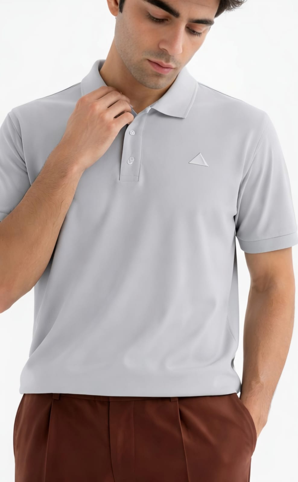 TEXTURED POLO | LIGHT GREY